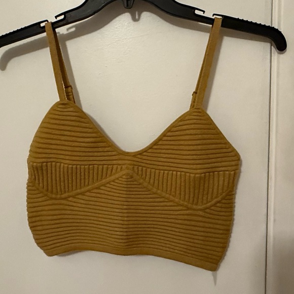 aerie Tops - Aerie Mustard Ribbed Crop Top